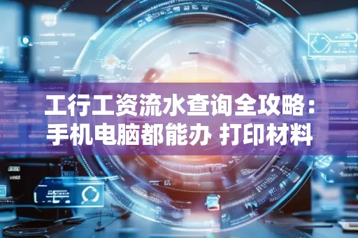工行工资流水查询全攻略:手机电脑都能办 打印材料一次说清